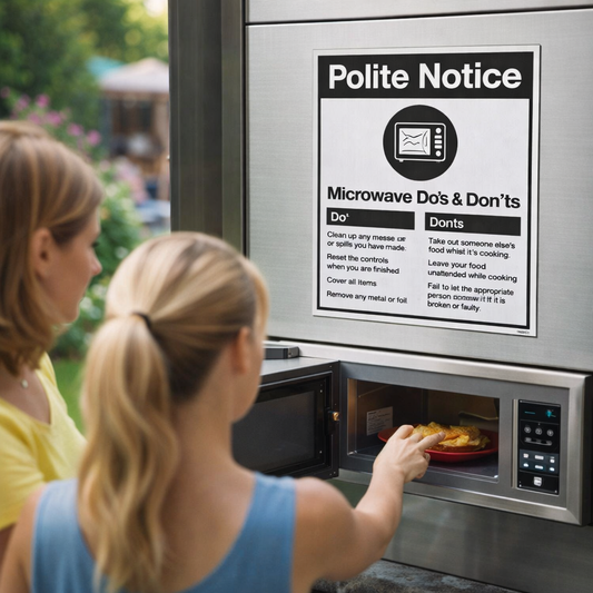 Microwave Safety Signs – 1mm Rigid Plastic & Vinyl – Indoor/Outdoor Use