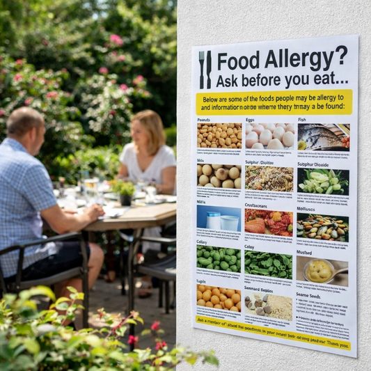 Food Allergy Poster – 420mm x 594mm – Synthetic Paper – Indoor/Outdoor