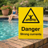 Danger Strong Currents Safety Signs – 300mm x 400mm – Rigid Plastic – Indoor/Outdoor