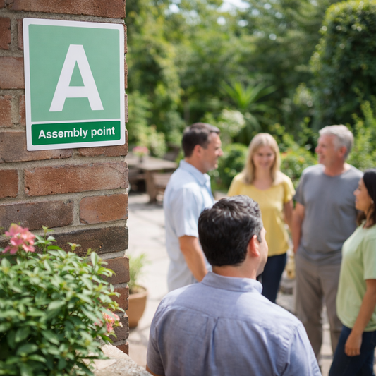Assembly Point Sign – Custom Letter/Number – 1mm Rigid Plastic – Indoor/Outdoor Use