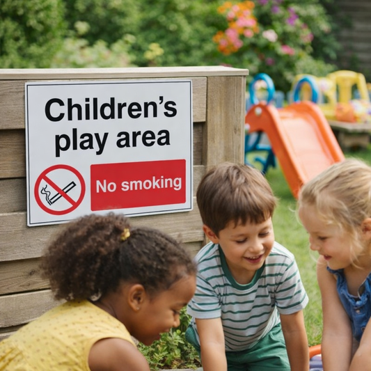 Children's No Smoking Signs – 1mm Rigid Plastic – Indoor/Outdoor Use