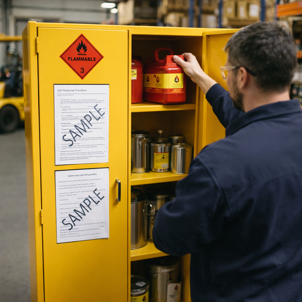 Flammable Storage Cabinet Bundle – Yellow – High-Quality UK Made – Industrial Use