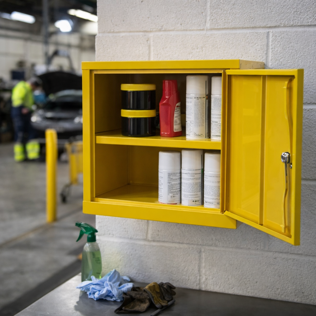 Hazardous Substance Storage Cabinets – 457x457x305mm – Steel Construction – Industrial Use