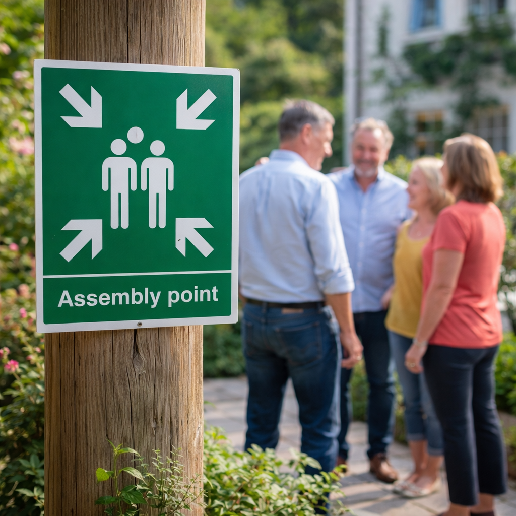 Assembly Point Sign – Muster Symbol – Industrial Safety – Indoor/Outdoor