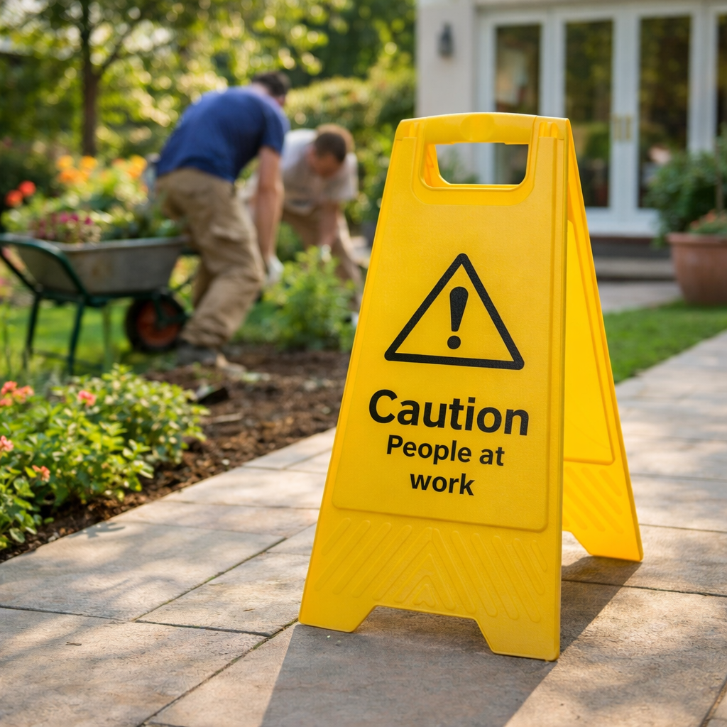 Caution People at Work Plastic 'A' Board Sign – 300mm x 600mm – Polypropylene – Indoor/Outdoor Use