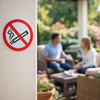 No Smoking Symbo 6 Labelsl – 75mm Diameter – Self Adhesive Vinyl – Indoor/Outdoor Use