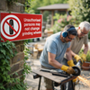 Unauthorised Persons May Not Change Grinding Wheels Safety Sign – 1mm Rigid Plastic & Vinyl – Indoor/Outdoor Use