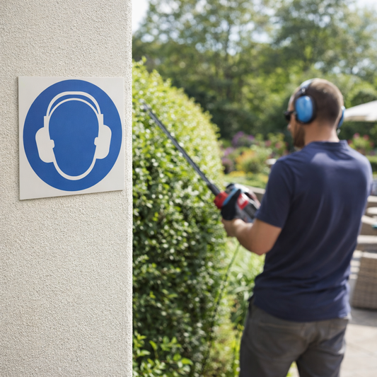 Ear Protection Symbol Safety Signs – 1mm Rigid Plastic – Indoor/Outdoor Use