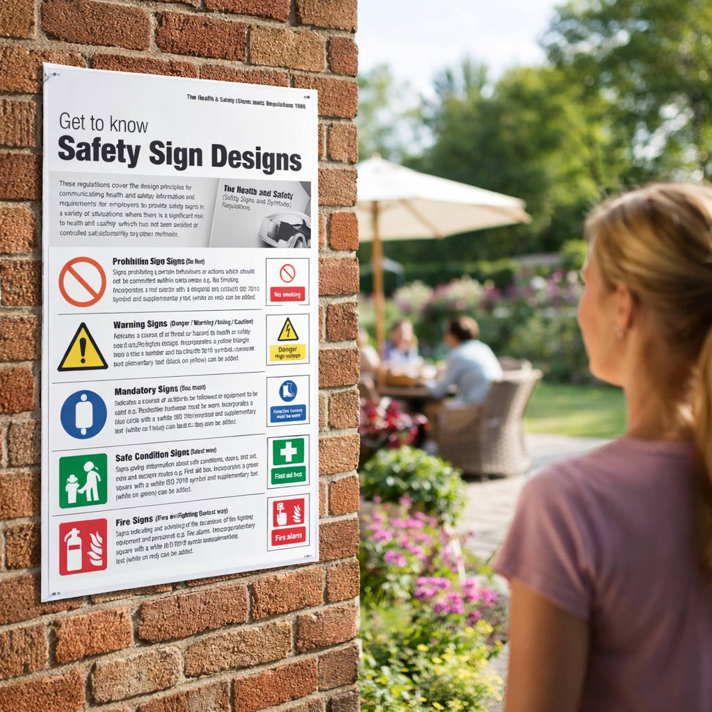 Safety Signs Regulations Poster – 400mm x 600mm – Rigid Plastic – Indoor & Outdoor Use
