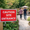 Caution Site Entrance Traffic Sign – 600mm x 450mm – Polypropylene – Indoor/Outdoor