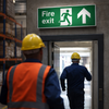 Fire Exit Sign – Arrow Ahead with Running Man – Indoor Safety