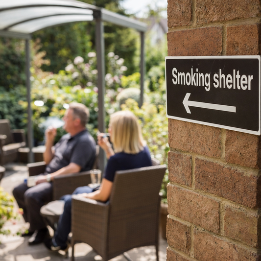 Smoking Shelter Signs – 1mm Rigid Plastic & Vinyl – Indoor/Outdoor