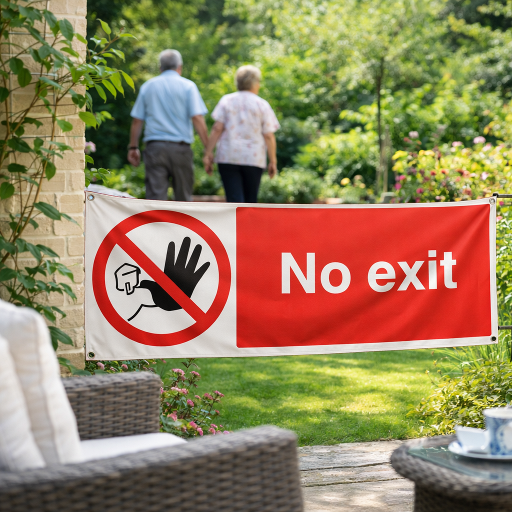 No Exit Safety Banner – 1270mm x 610mm – Flame Resistant PVC – Indoor/Outdoor