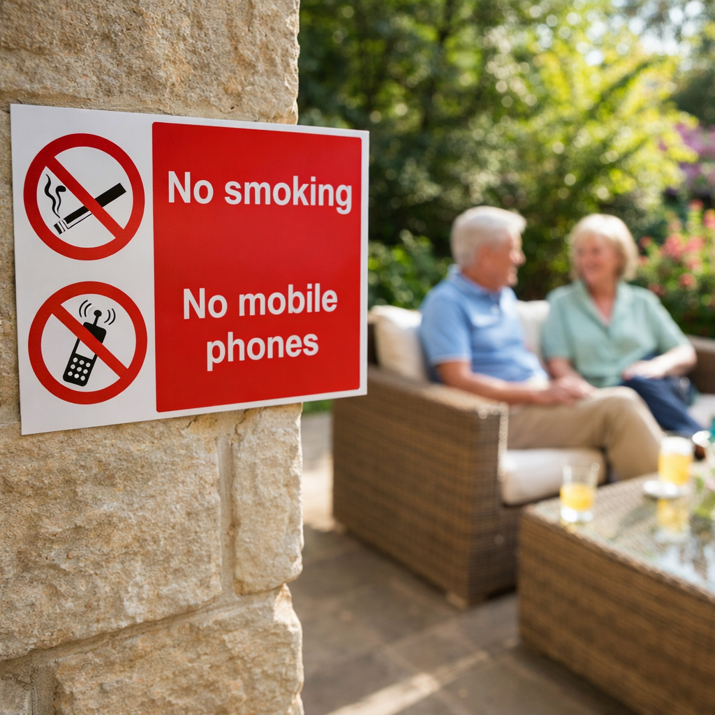 No Smoking, No Mobile Phones Signs – 1mm Rigid Plastic – Indoor/Outdoor Use