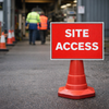 Site Access Cone Sign – 600mm x 450mm – Reflective Polypropylene – Road Safety