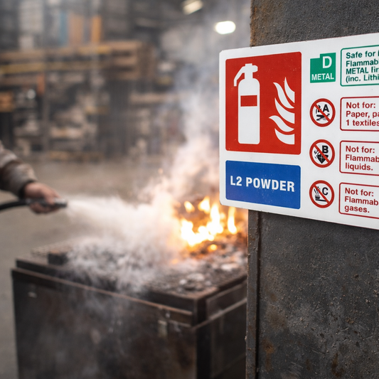 Powder Fire Extinguisher Identification Signs – Landscape – Professional Use