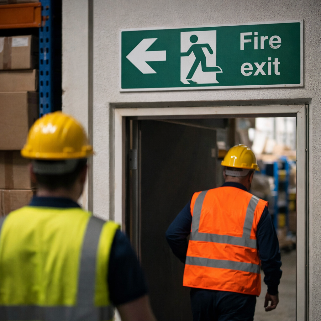 Fire Exit Sign – Arrow Left with Running Man – Safety Compliance