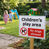 Children's Play Area Safety Sign – No Dogs Allowed – 1mm Rigid Plastic – Indoor/Outdoor Use