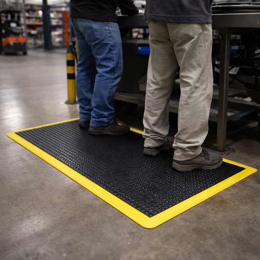 Anti-Fatigue Matting – Yellow Borders – Safety & Comfort – Industrial Use