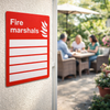 Fire Marshal Signs – Space for 5 People – Safety Signage – Indoor/Outdoor Use