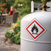 Flammable GHS Label – 1mm Rigid Plastic – Indoor/Outdoor Use