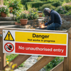 Danger Hot Works Sign – 1mm Rigid Plastic – Indoor/Outdoor Use