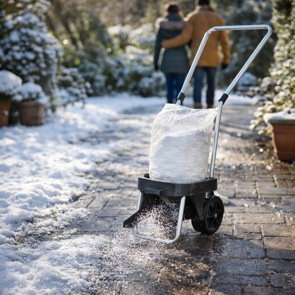 Walk Behind Winter Salt Spreader – 25kg – Recycled Plastic & Metal – Outdoor Use