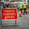 Traffic Control Ahead Reflective Temporary Road Traffic Sign – Class RA1 – Zintec Plate – Traffic Management