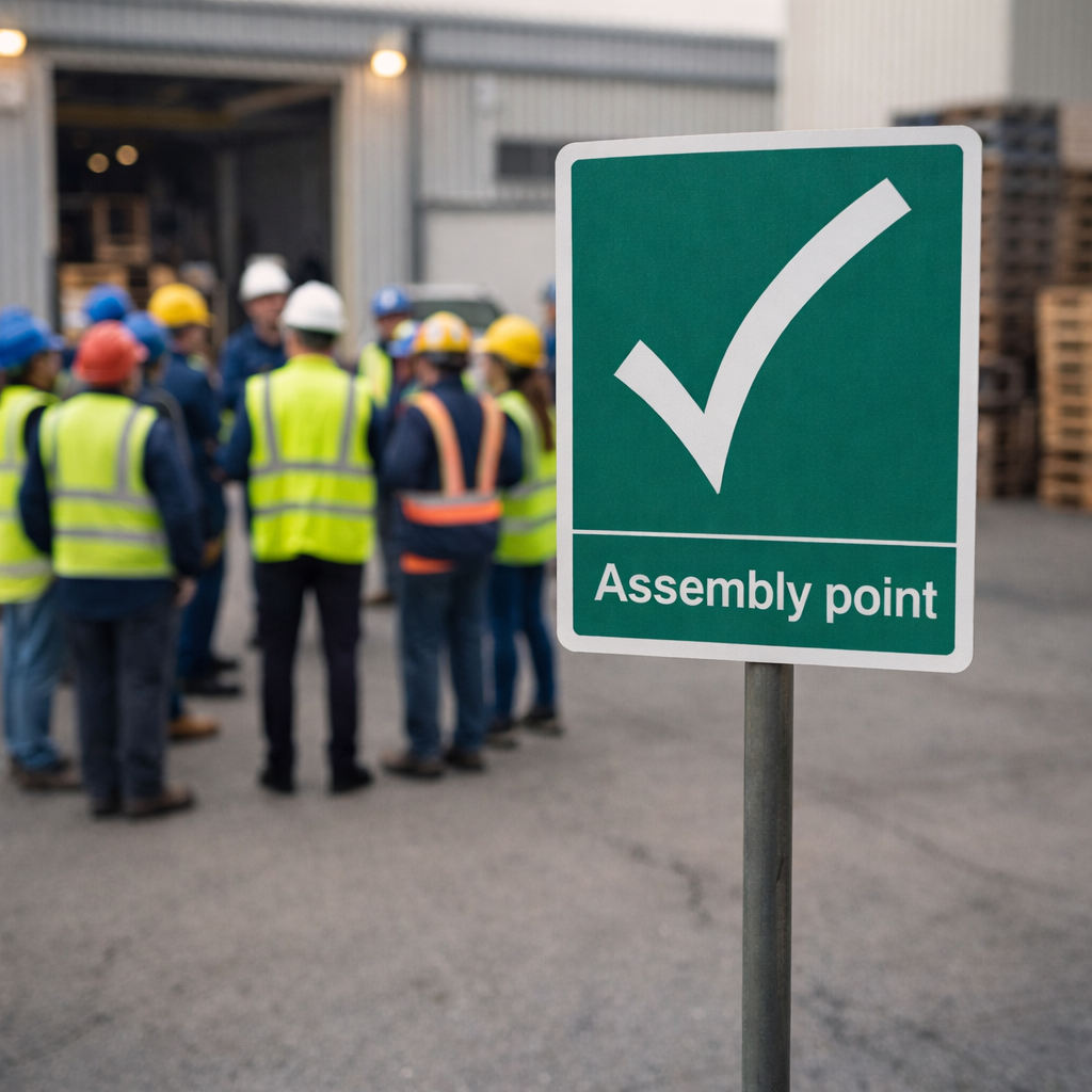 Assembly Point Sign – Durable Material – Safety & Instructions