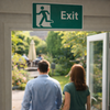 Exit Sign with Running Man – Left Direction – Indoor/Outdoor Use