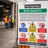 Custom Site Safety Sign – 6mm Thick Correx – Industrial Use