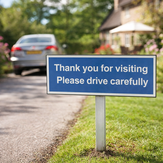 Verge Sign with Post – 450mm x 150mm – 2mm Aluminium – Outdoor Parking