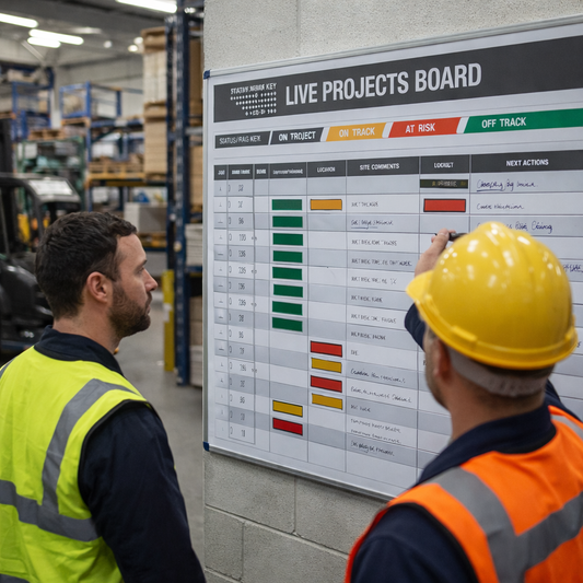 Magnetic Dry Wipe Board – 1200mm x 1500mm – RAG Rating – Project Management