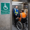 Emergency Evacuation Lift Sign – Durable Material – Industrial & Commercial Use