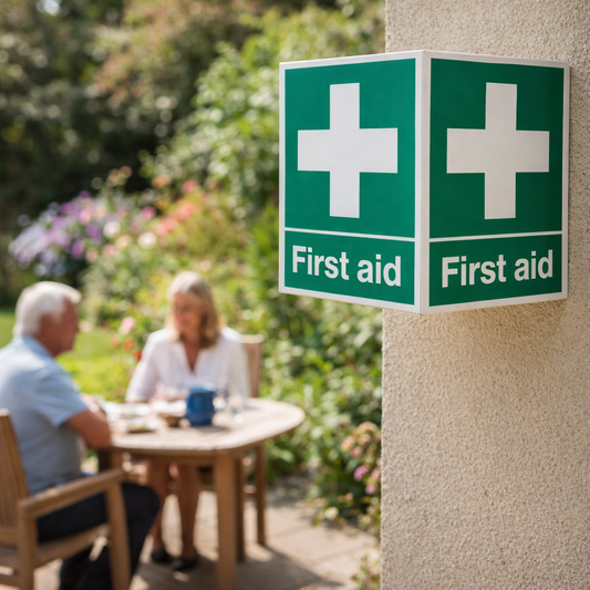 First Aid Projecting Safety Signs – 150mm x 200mm – Rigid Plastic – Indoor/Outdoor