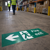 Fire Exit Arrow Left Floor Graphic Signs – 600mm x 200mm – Polycarbonate – Industrial Use
