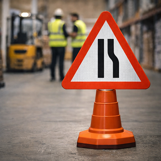 Reflective Road Cone Sign – 750mm Triangle – Durable Polypropylene – Road Safety