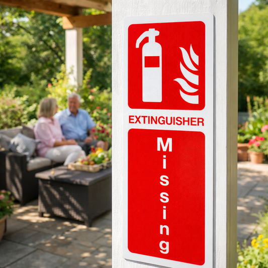 Fire Extinguisher Missing Sign – Eye-Catching Design – Indoor/Outdoor Use