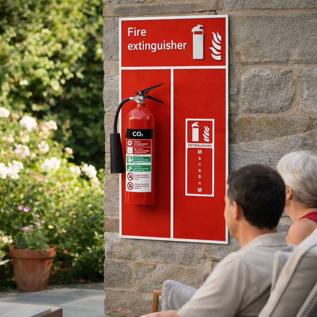 CO2 Fire Extinguisher Location Board – 450mm x 900mm – Rigid Plastic – Indoor/Outdoor Use