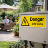 Danger 230 Volts Safety Signs – 1mm Rigid Plastic – Indoor/Outdoor