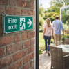 Fire Exit Right Visual Impact Sign – 450mm x 150mm – Clear Acrylic – Indoor/Outdoor Use
