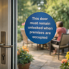 Mandatory Unlocked Door Sign – 1mm Rigid Plastic – Indoor/Outdoor Use
