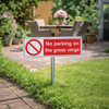 No Parking Sign with Post – 450mm x 150mm – Durable Aluminium – Outdoor Use