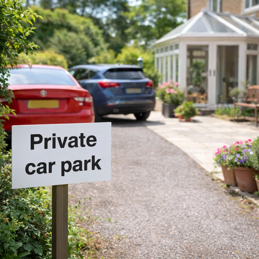 Private Car Park Signs – 1mm Rigid Plastic – Indoor/Outdoor Use