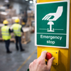 Emergency Stop Safety Signs – Green – Durable Material – Industrial Use