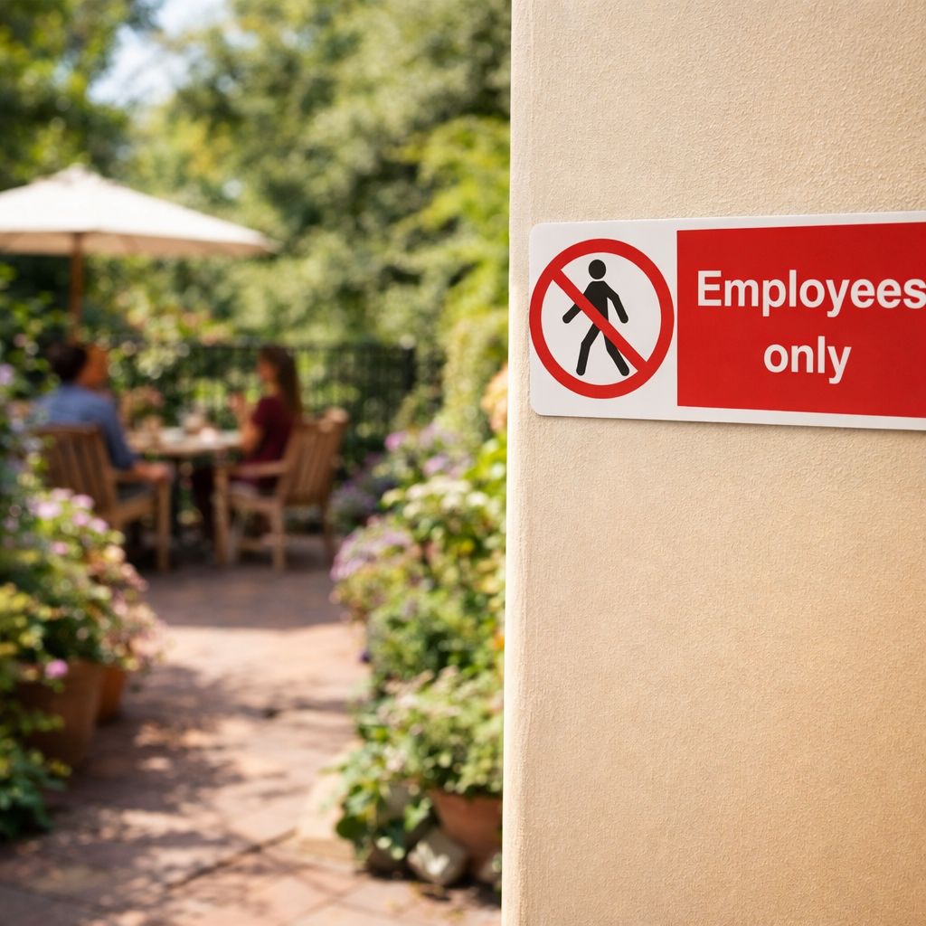 Employees Only Safety Sign – 1mm Rigid Plastic – Indoor/Outdoor Use