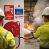 Manual Fire Hose Reel – Red – Includes Instruction Signs – Safety Use