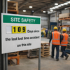 Days Since Last Lost Time Accident Sign – 600mm x 900mm – Durable Correx Plastic – Industrial Safety