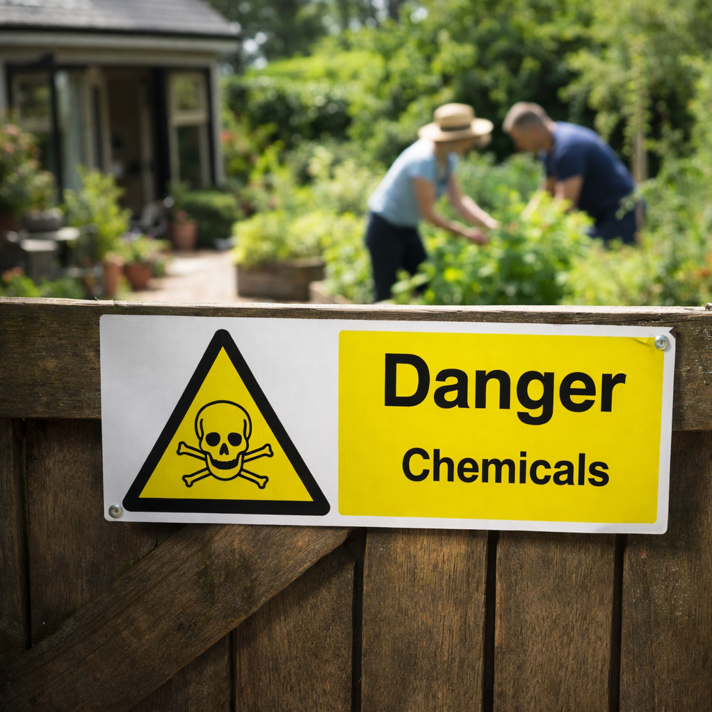 Danger Chemicals Safety Sign – 1mm Rigid Plastic – Indoor & Outdoor Use