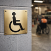 Disabled Toilet Symbol Signs – 140mm x 140mm – Polished Brass – Commercial Use